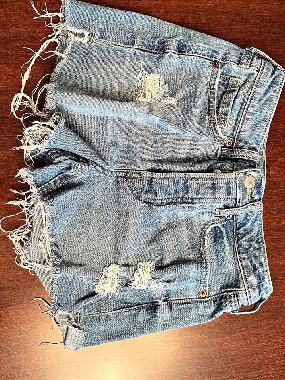 OLD NAVY OG STRAIGHT Distressed Blue Jean Shorts